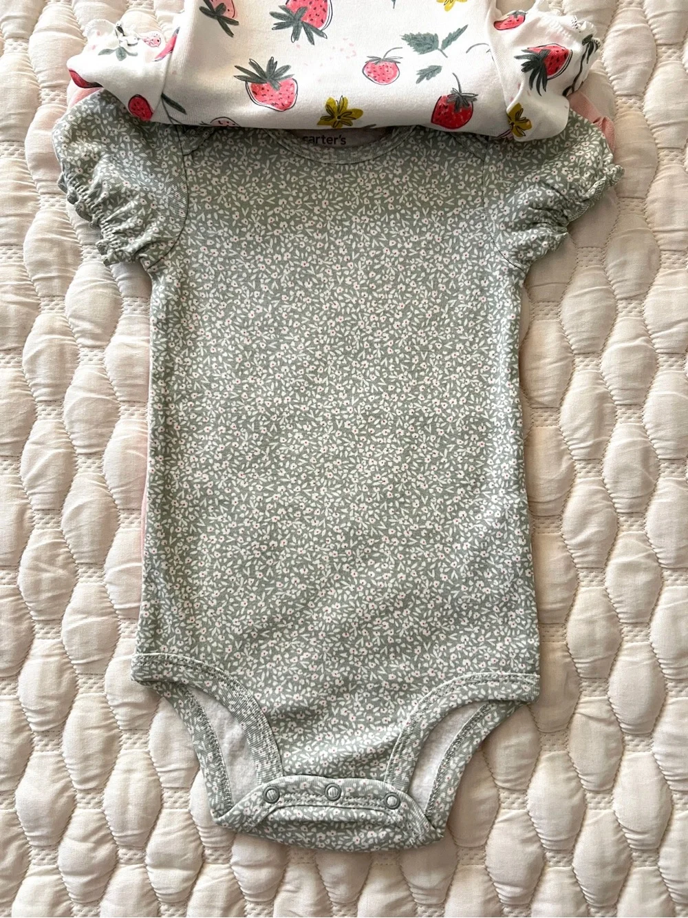 Carter’s Child of Mine Strawberry Floral Bodysuit Set 18M NWT 3 Pack